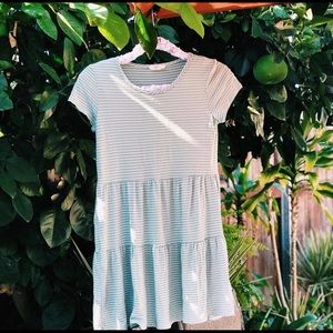 Mint green and white flowy dress